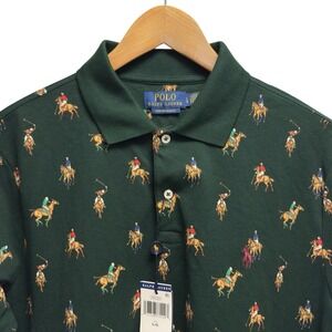 Polo Ralph Lauren NEW Mens L Custom Slim Equestrian Horse Jockey Mesh Green Polo